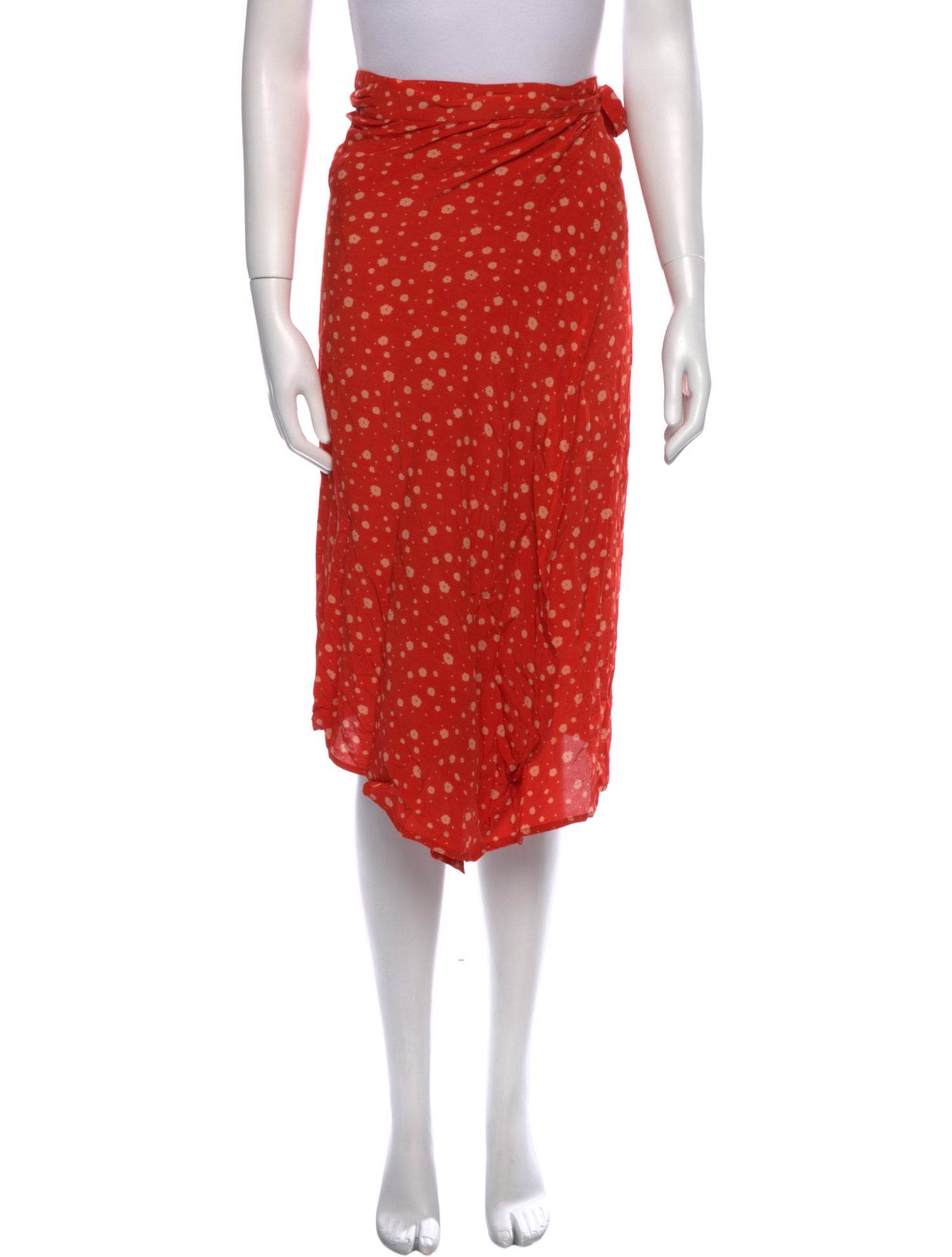 Faithfull The Brand Polka Dot Print Knee-Length Skirt