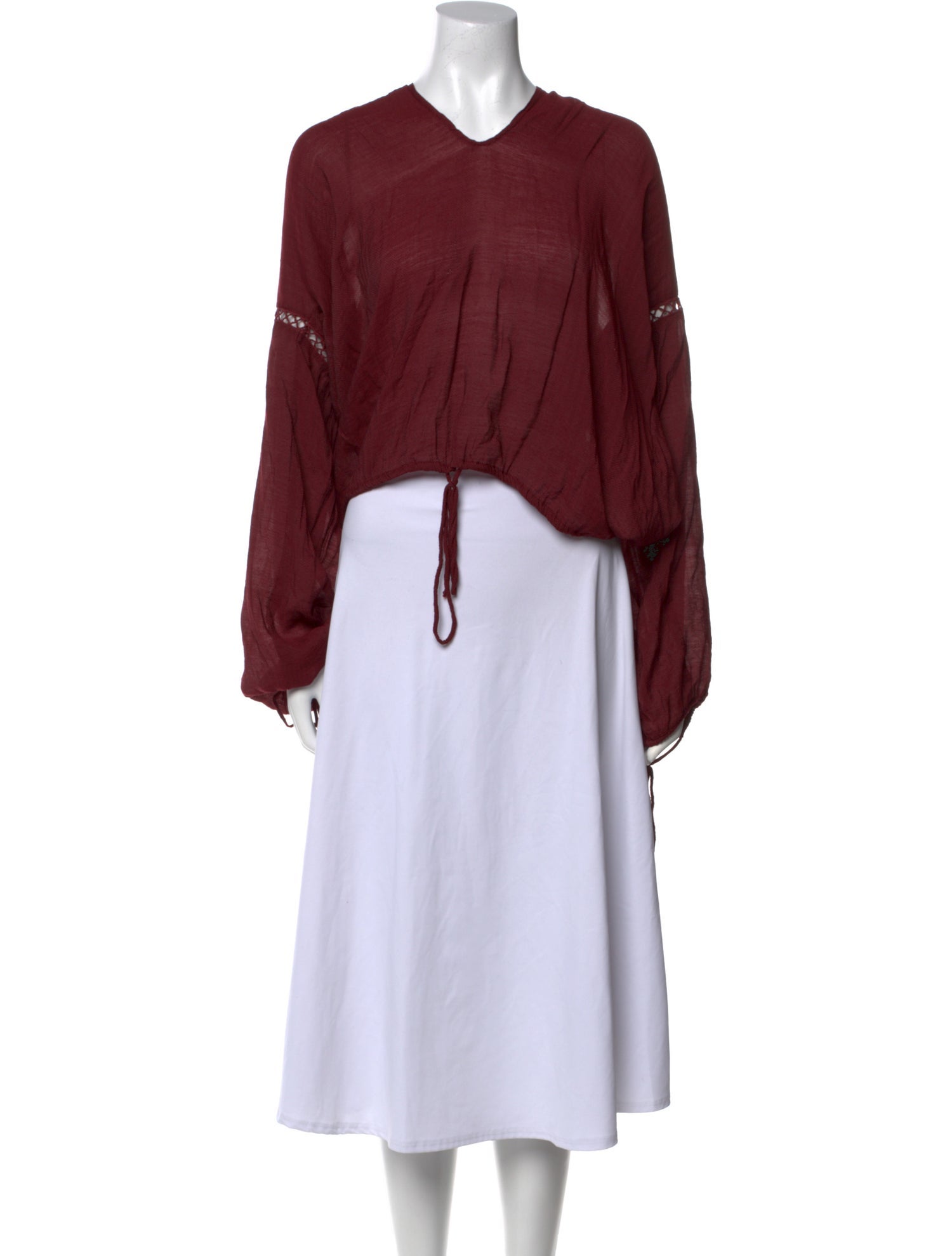 Faithfull The Brand V-Neck Long Sleeve Blouse