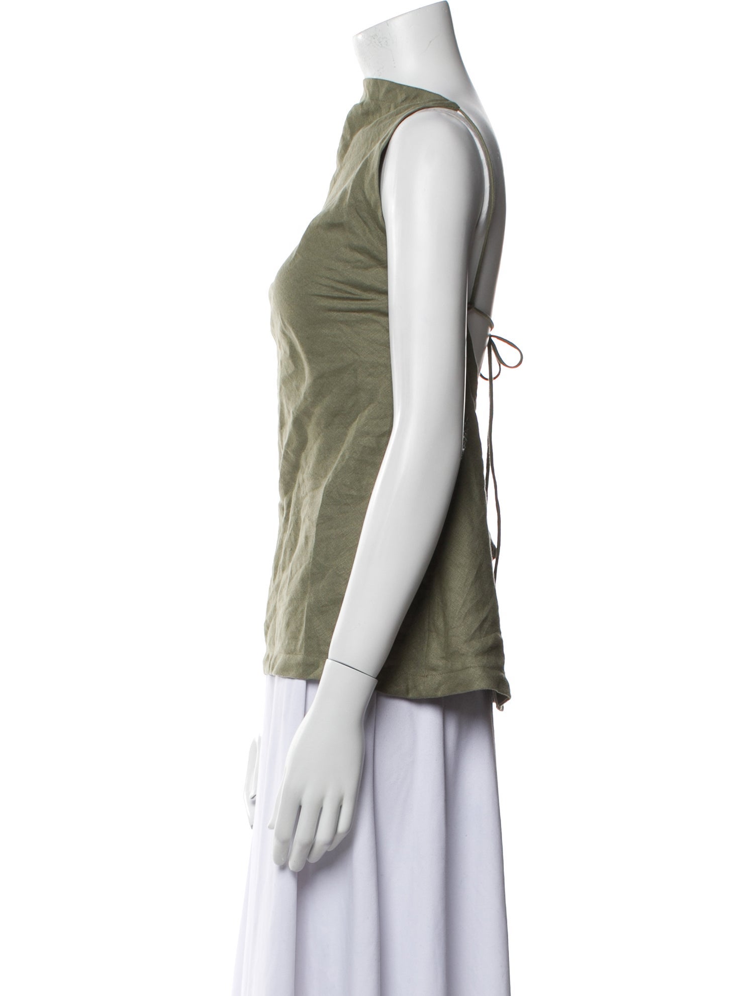 Faithfull The Brand Linen Mock Neck Top