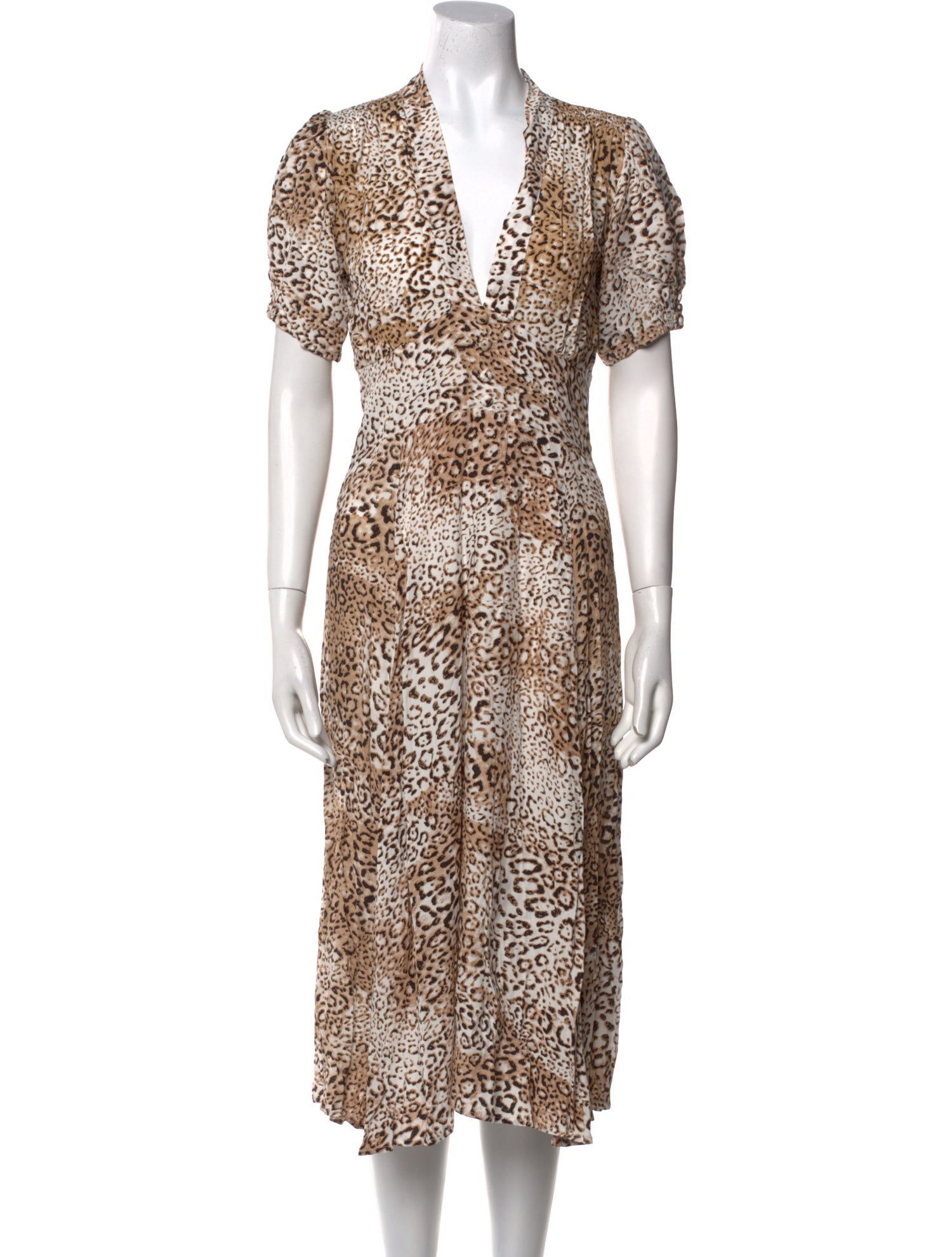 Faithfull The Brand Animal Print Midi Length Dress