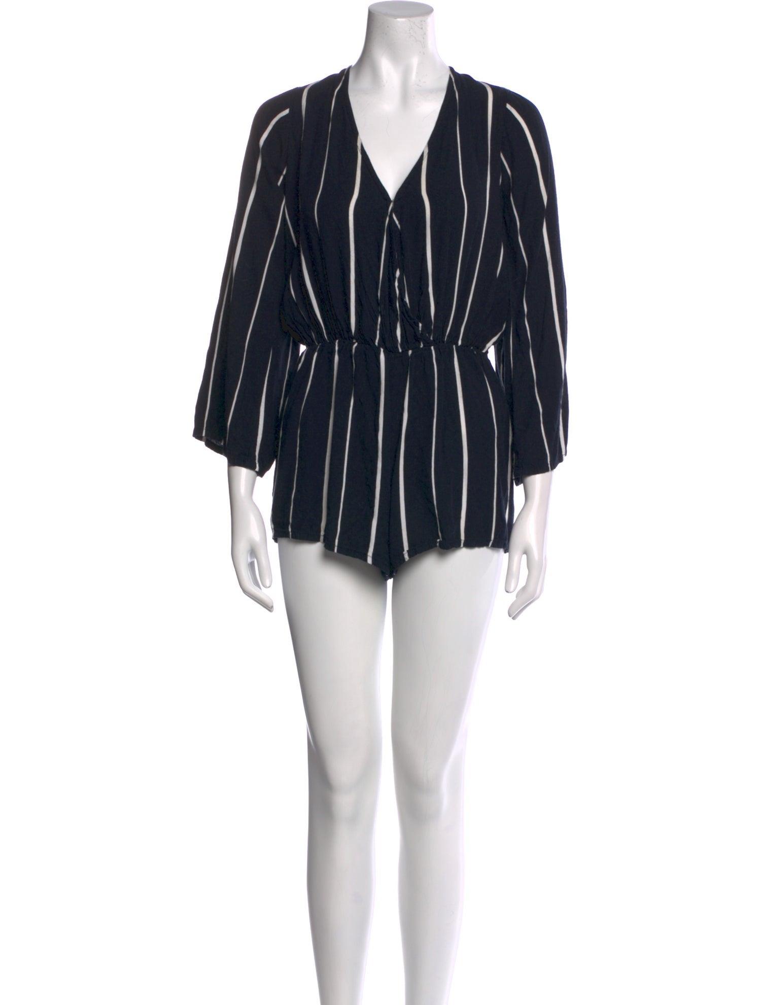 Faithfull The Brand Striped V-Neck Romper