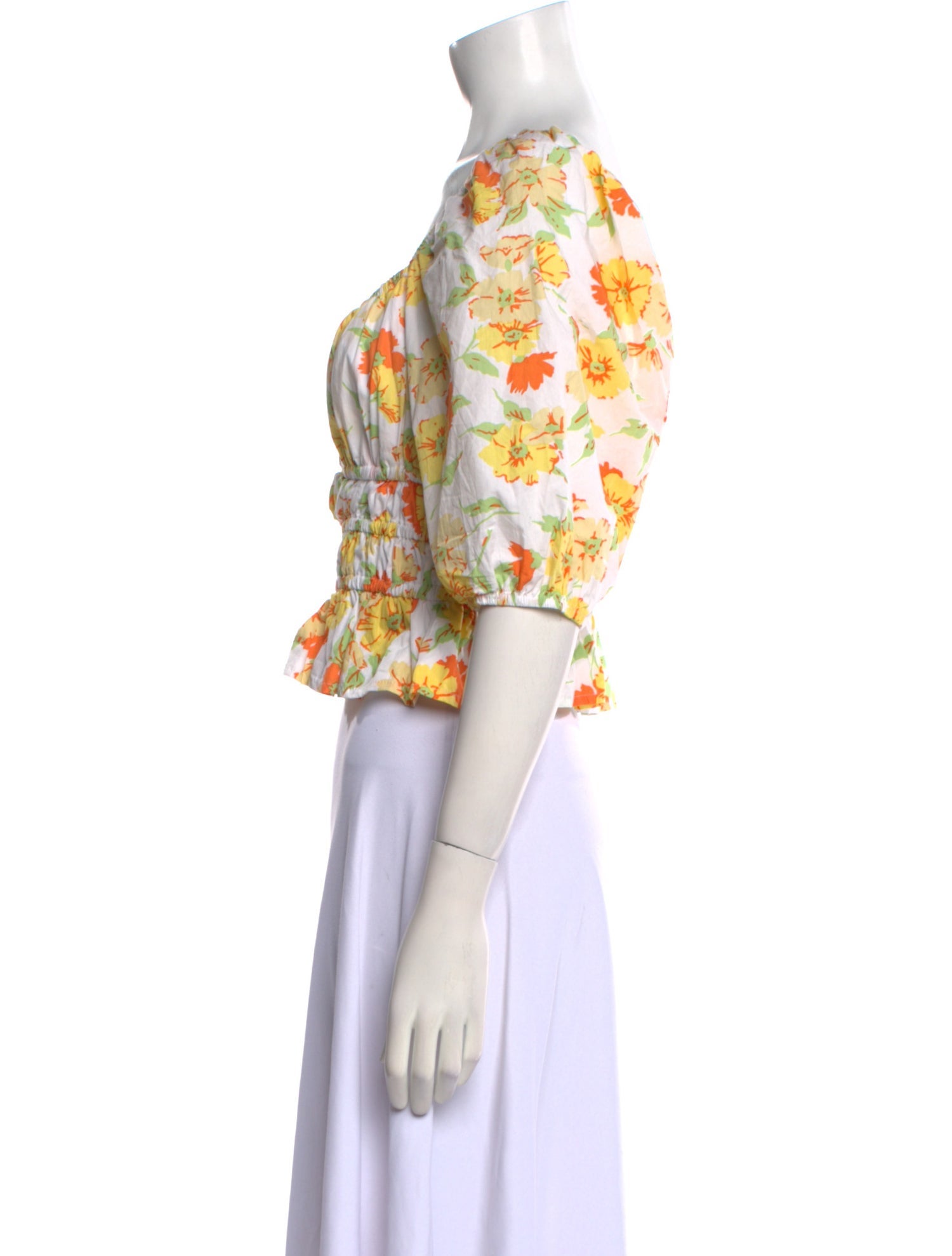 Faithfull The Brand Floral Print Square Neckline Crop Top