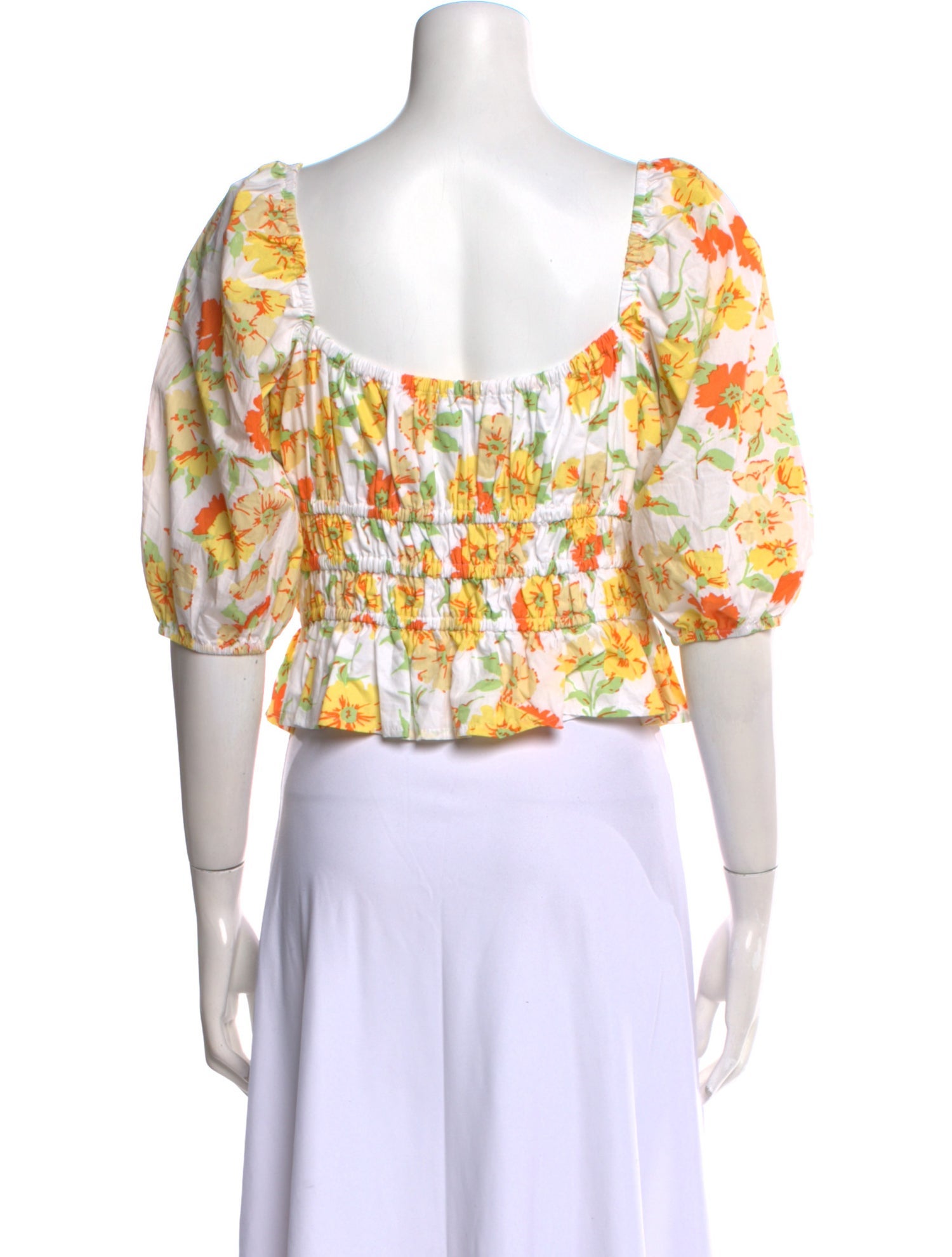 Faithfull The Brand Floral Print Square Neckline Crop Top