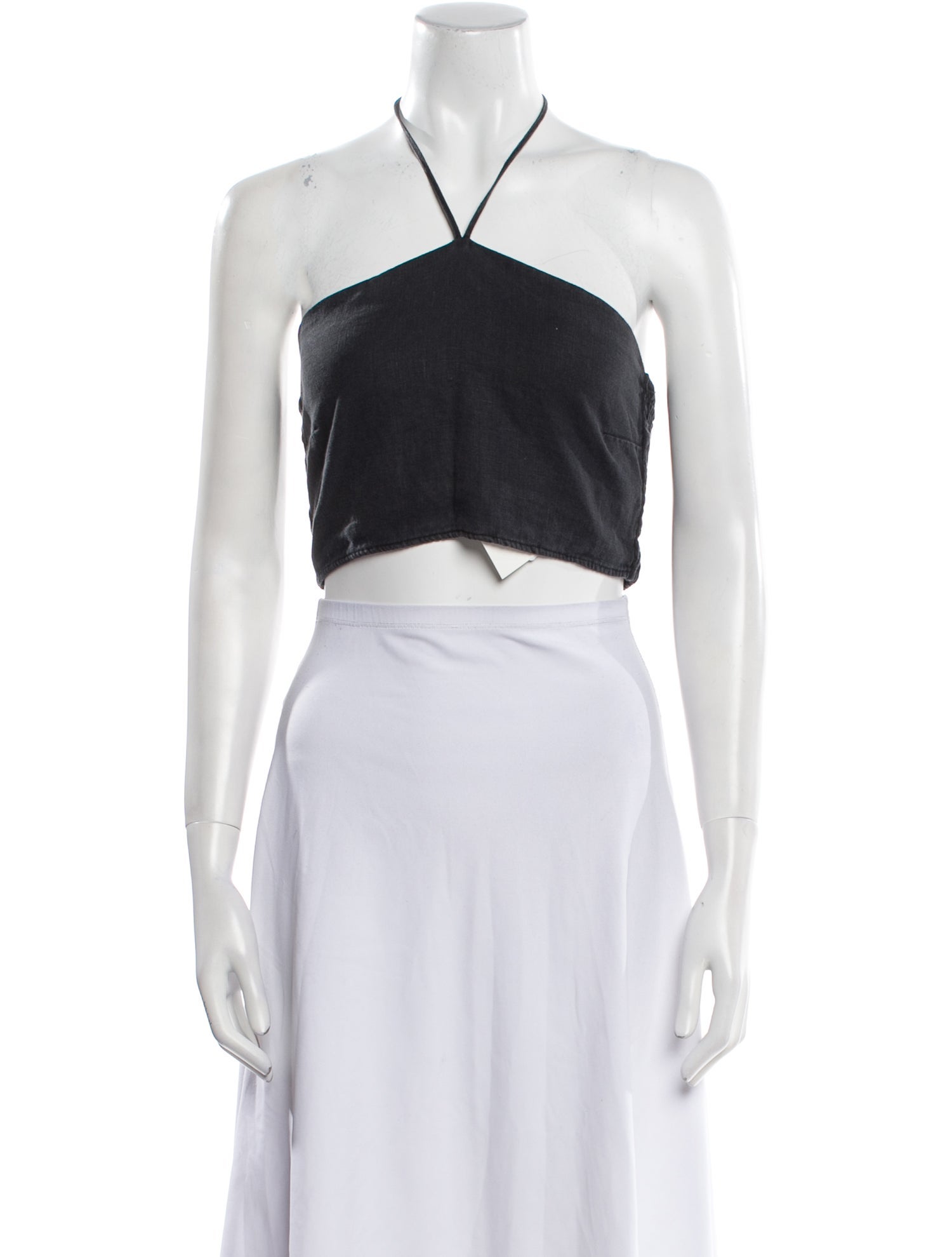 Faithfull The Brand Linen Halterneck Crop Top