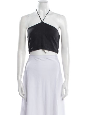 Faithfull The Brand Linen Halterneck Crop Top