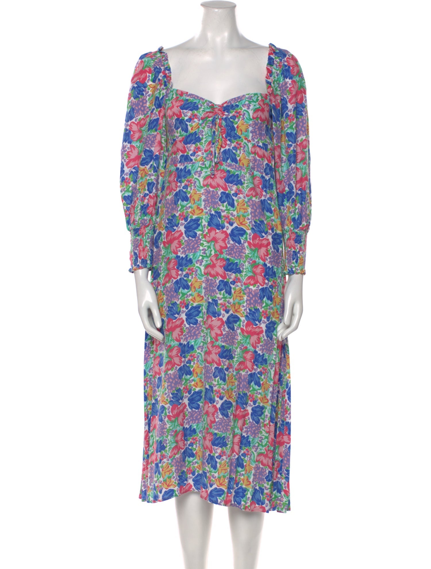 Faithfull The Brand Floral Print Knee-Length Dress