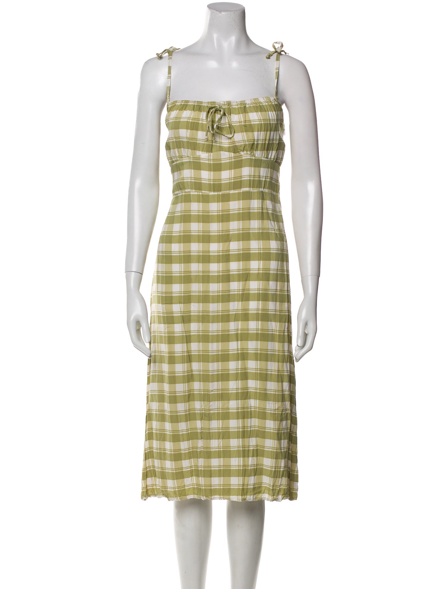 Faithfull The Brand Plaid Print Midi Length Dress