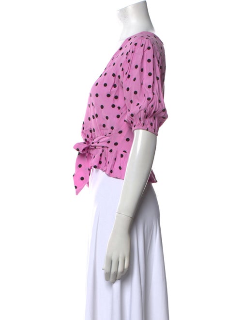 Faithfull The Brand Polka Dot Print V-Neck Crop Top