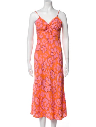 Faithfull The Brand Floral Print Midi Length Dress