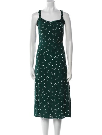Faithfull The Brand Polka Dot Print Midi Length Dress