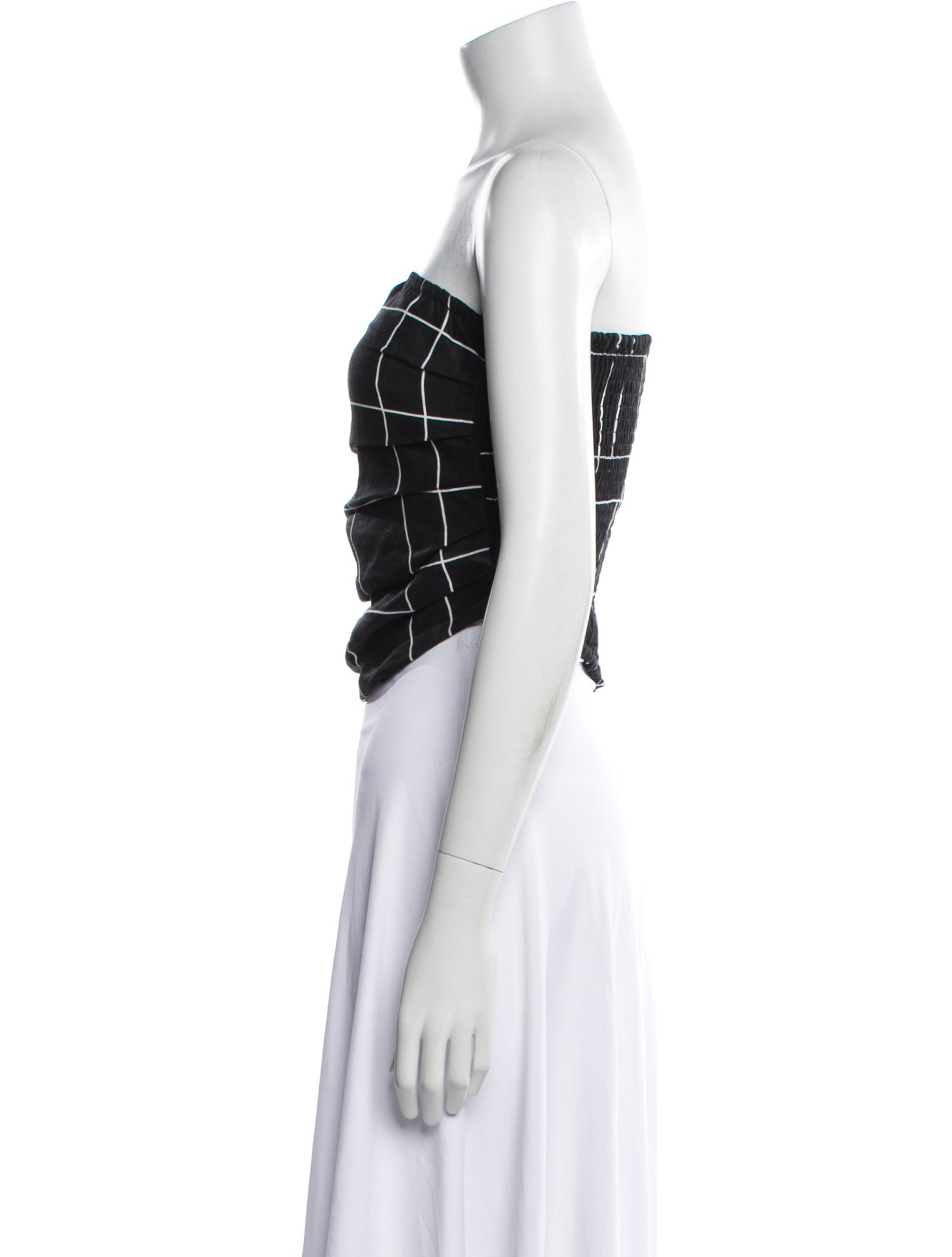 Faithfull The Brand Linen Plaid Print Crop Top