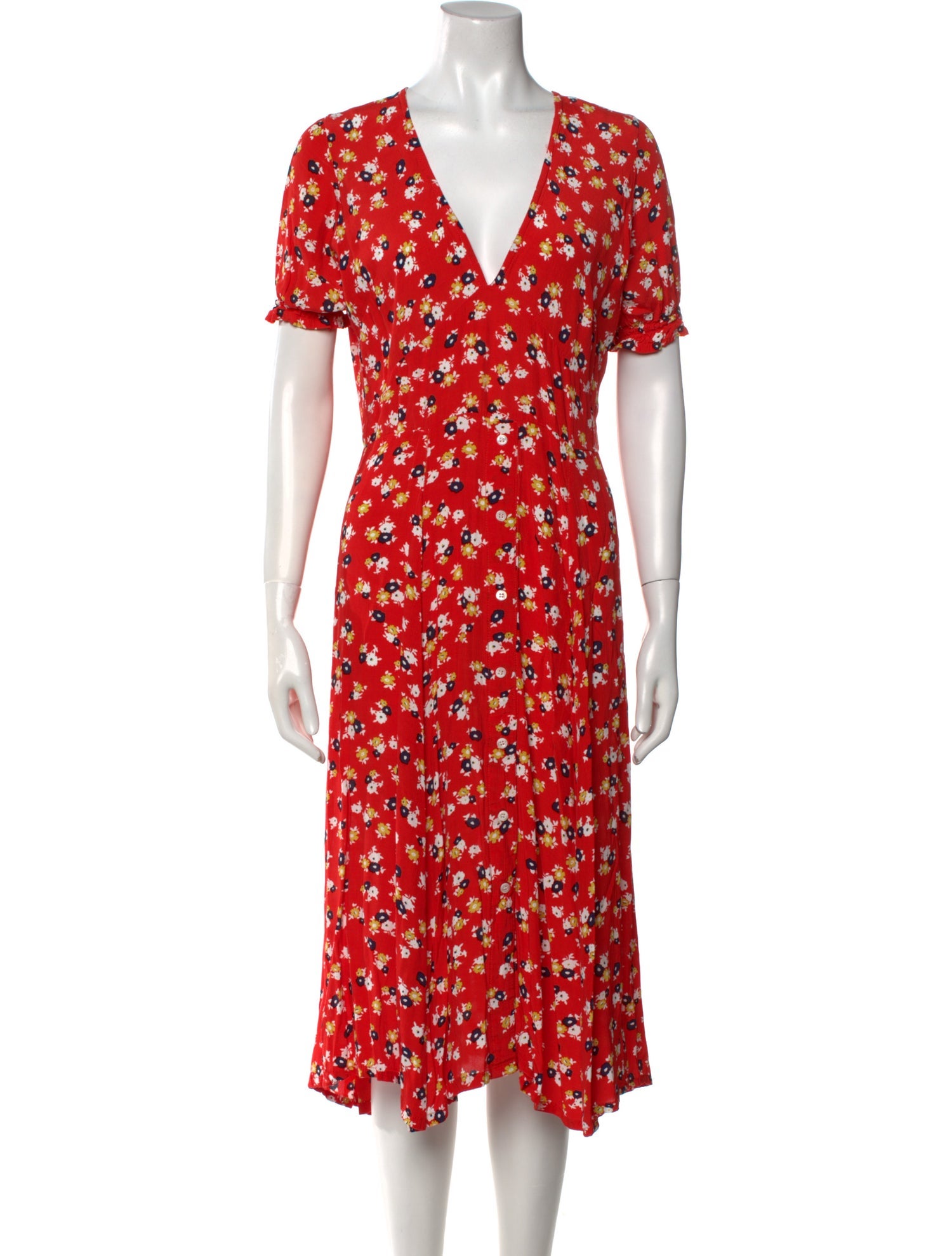 Faithfull The Brand Floral Print Midi Length Dress