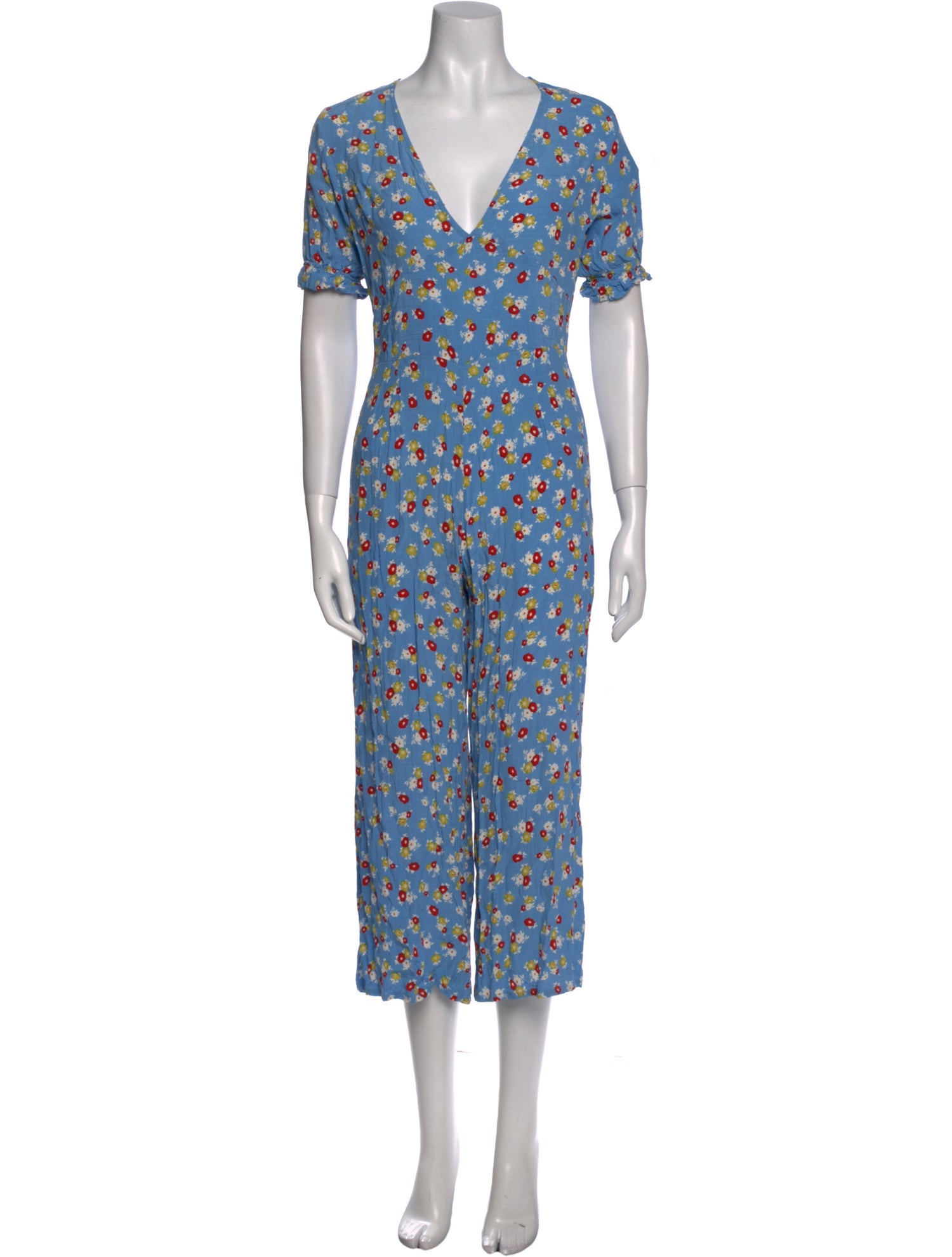 Faithfull The Brand Floral Print V-Neck Jumpsuit