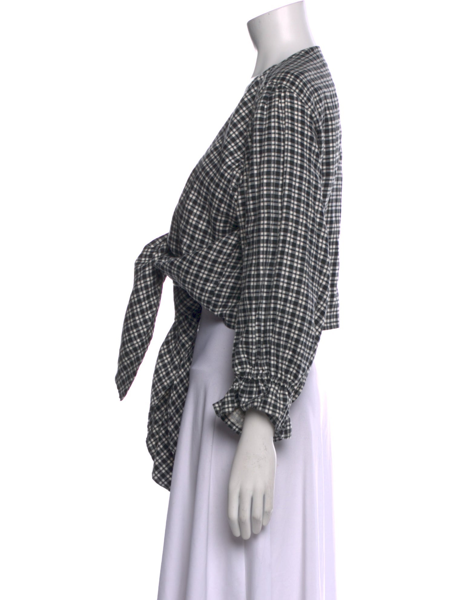 Faithfull The Brand Linen Plaid Print Crop Top w/ Tags