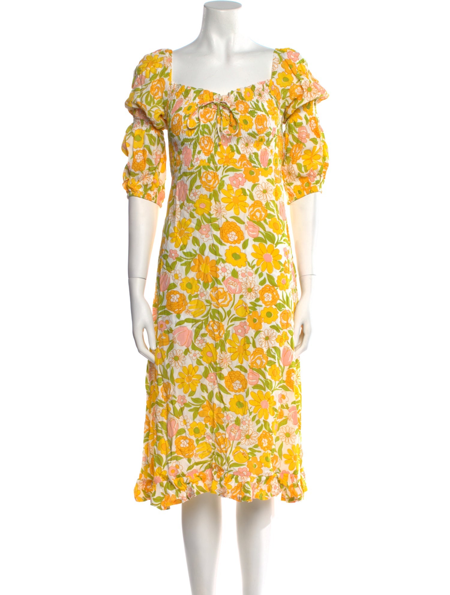 Faithfull The Brand Floral Print Midi Length Dress
