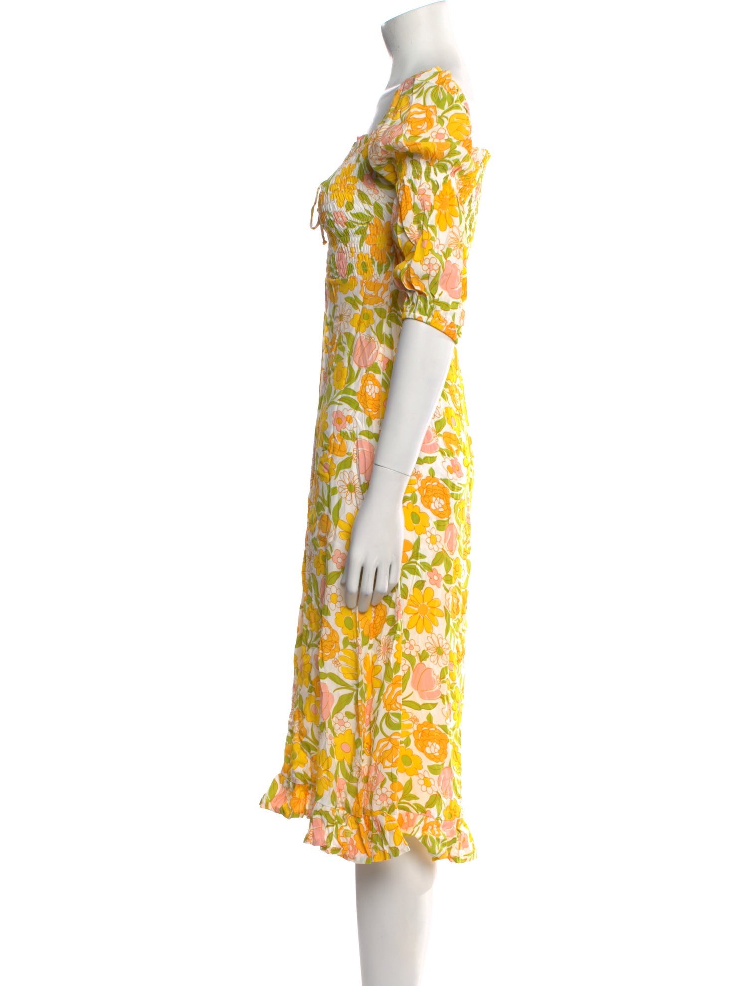 Faithfull The Brand Floral Print Midi Length Dress