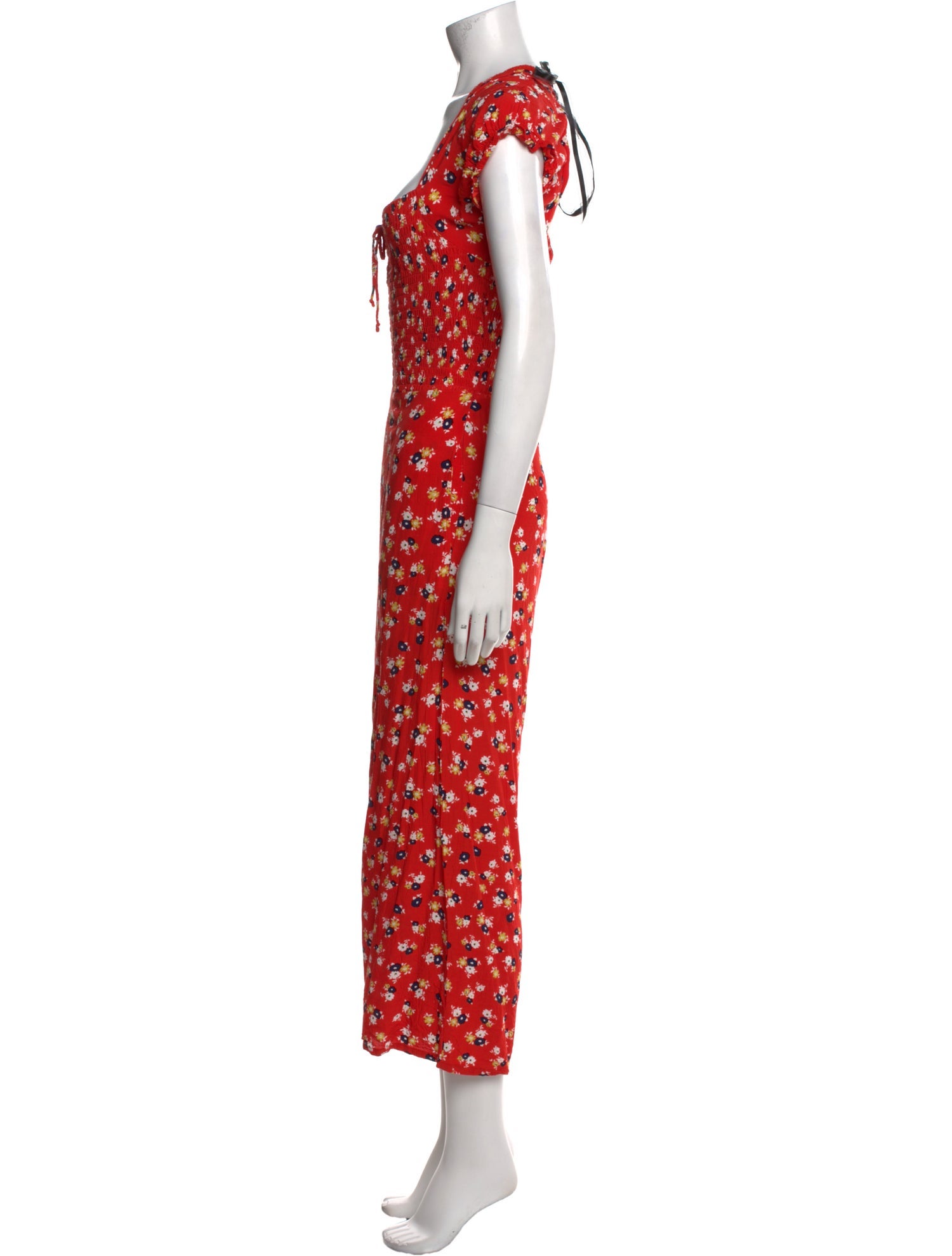 Faithfull The Brand Floral Print Square Neckline Jumpsuit