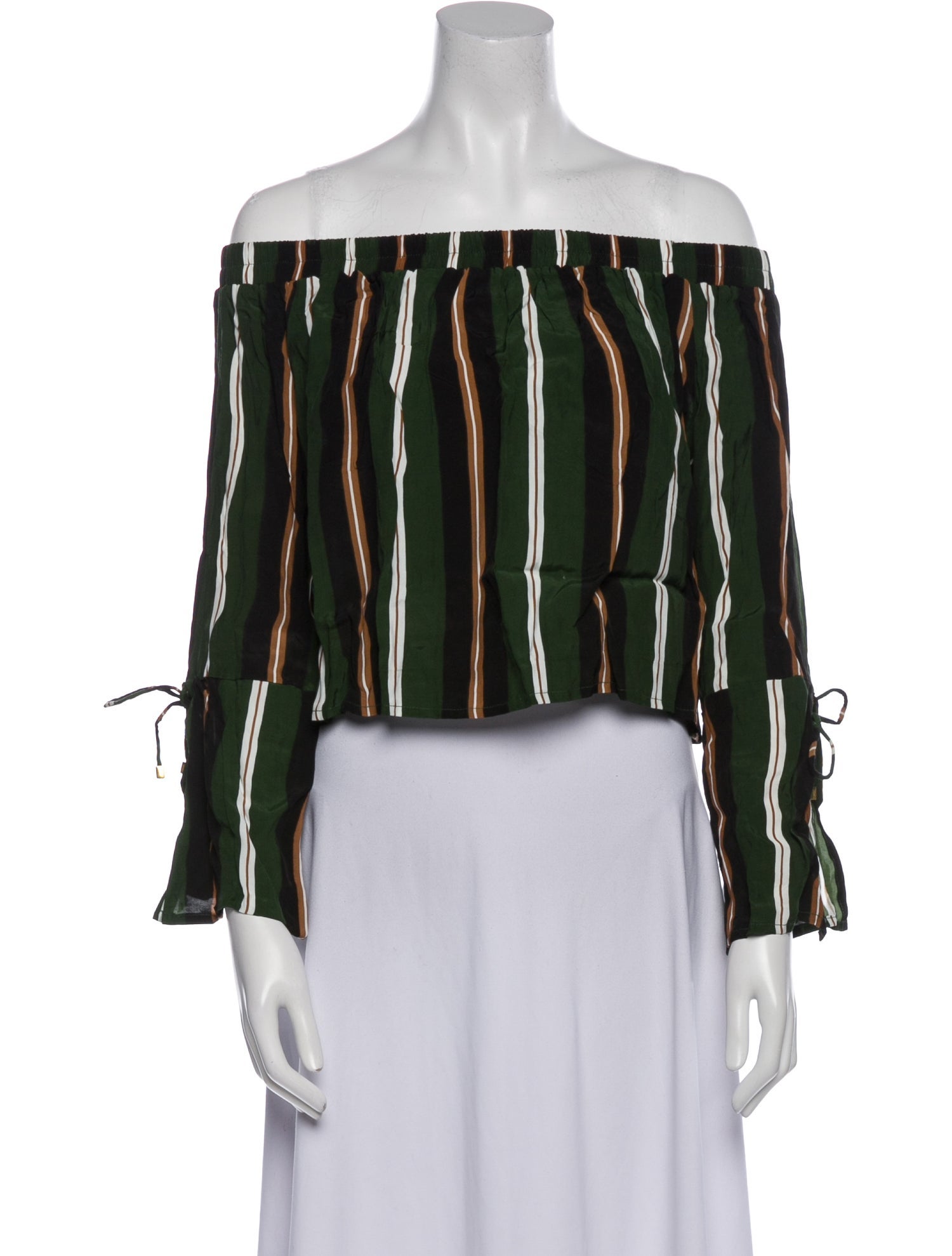 Faithfull The Brand Striped Off-The-Shoulder Crop Top