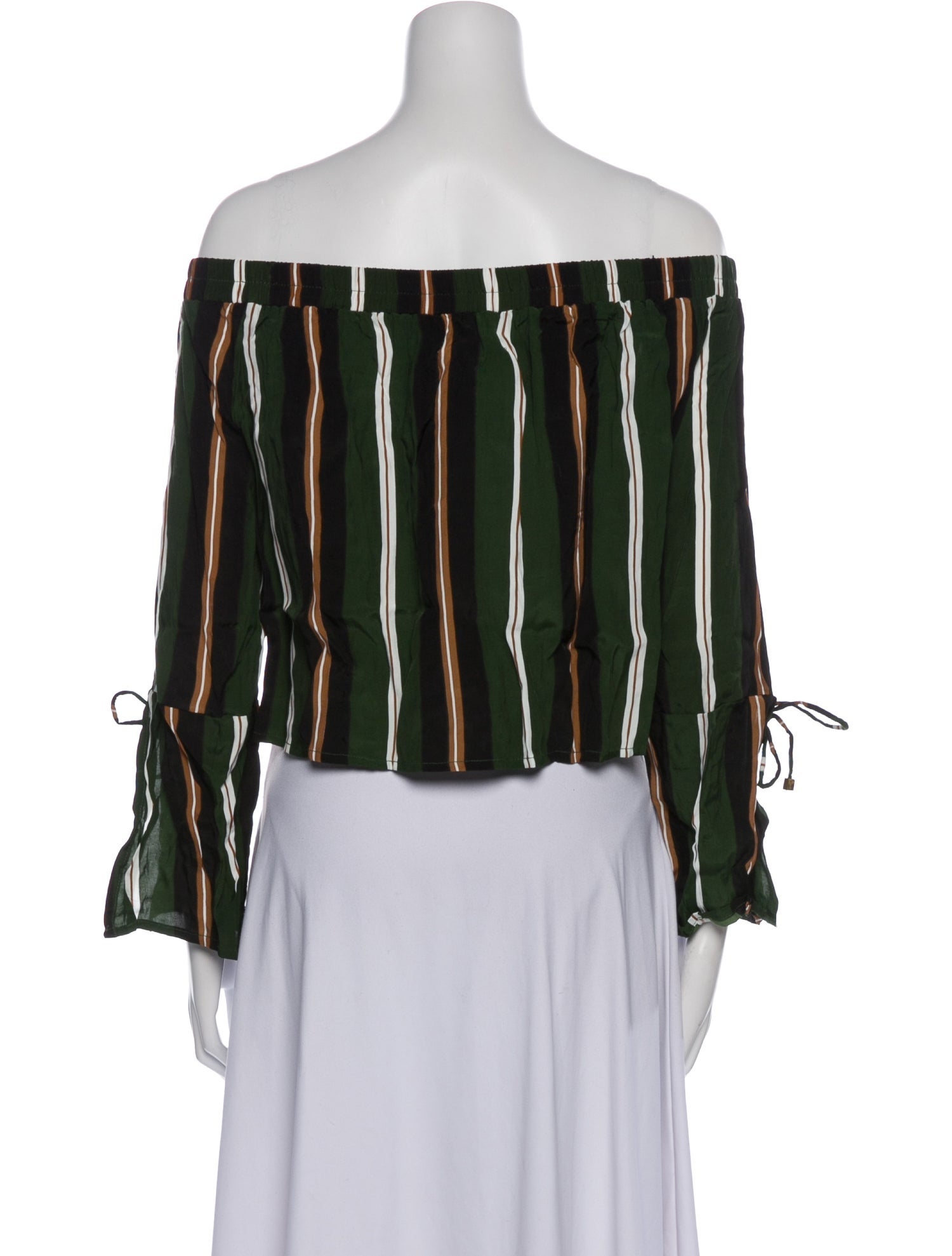 Faithfull The Brand Striped Off-The-Shoulder Crop Top