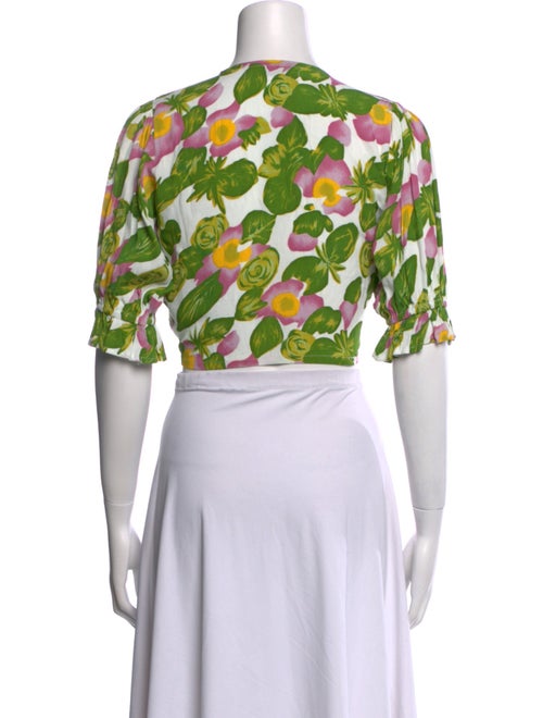 Faithfull The Brand Floral Print V-Neck Crop Top