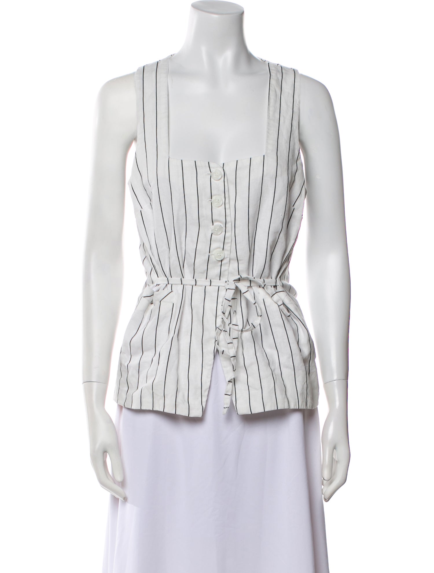 Faithfull The Brand Linen Striped Top