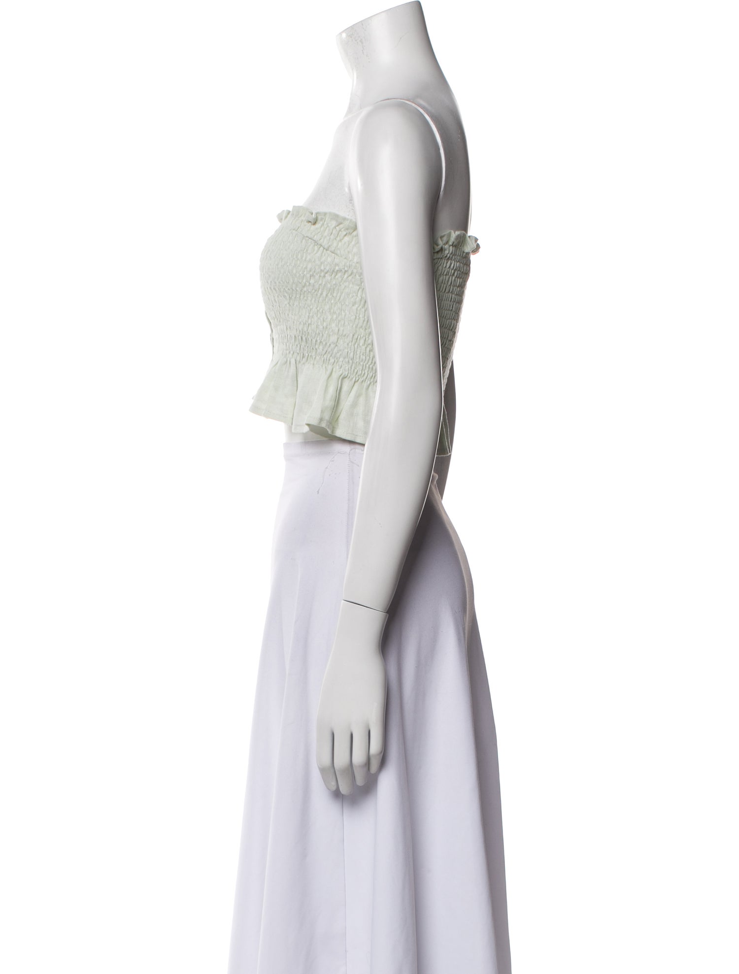 Faithfull The Brand Linen Strapless Crop Top