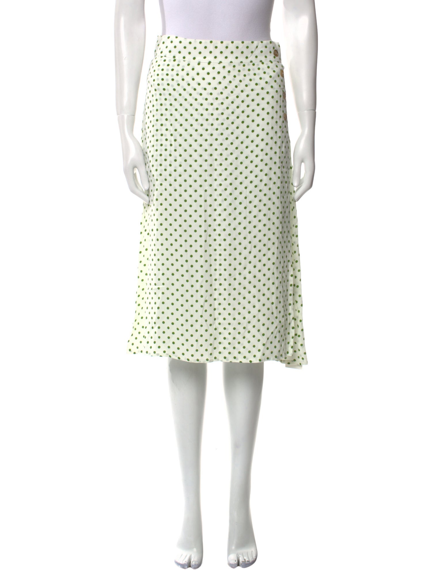 Faithfull The Brand Polka Dot Print Knee-Length Skirt