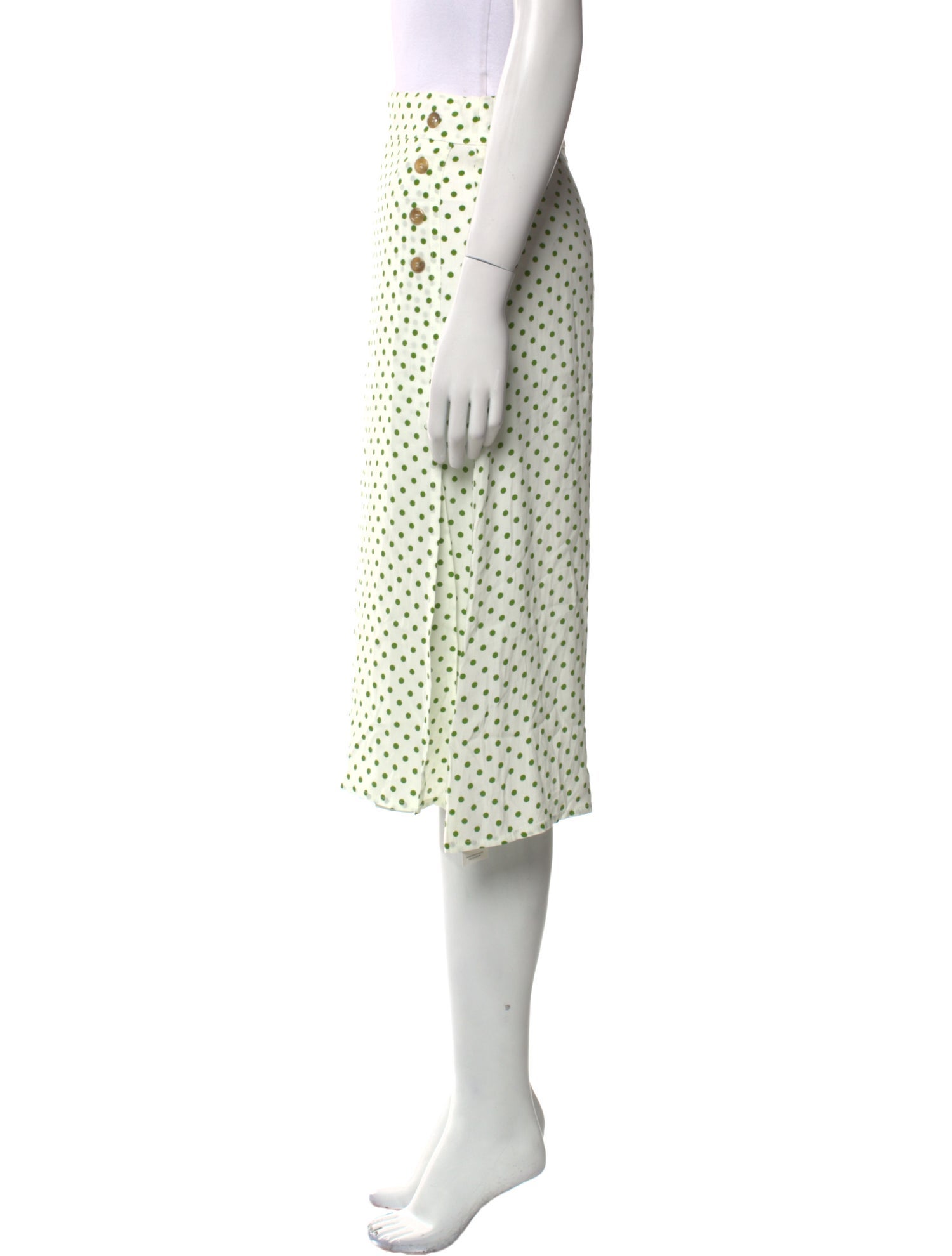 Faithfull The Brand Polka Dot Print Knee-Length Skirt