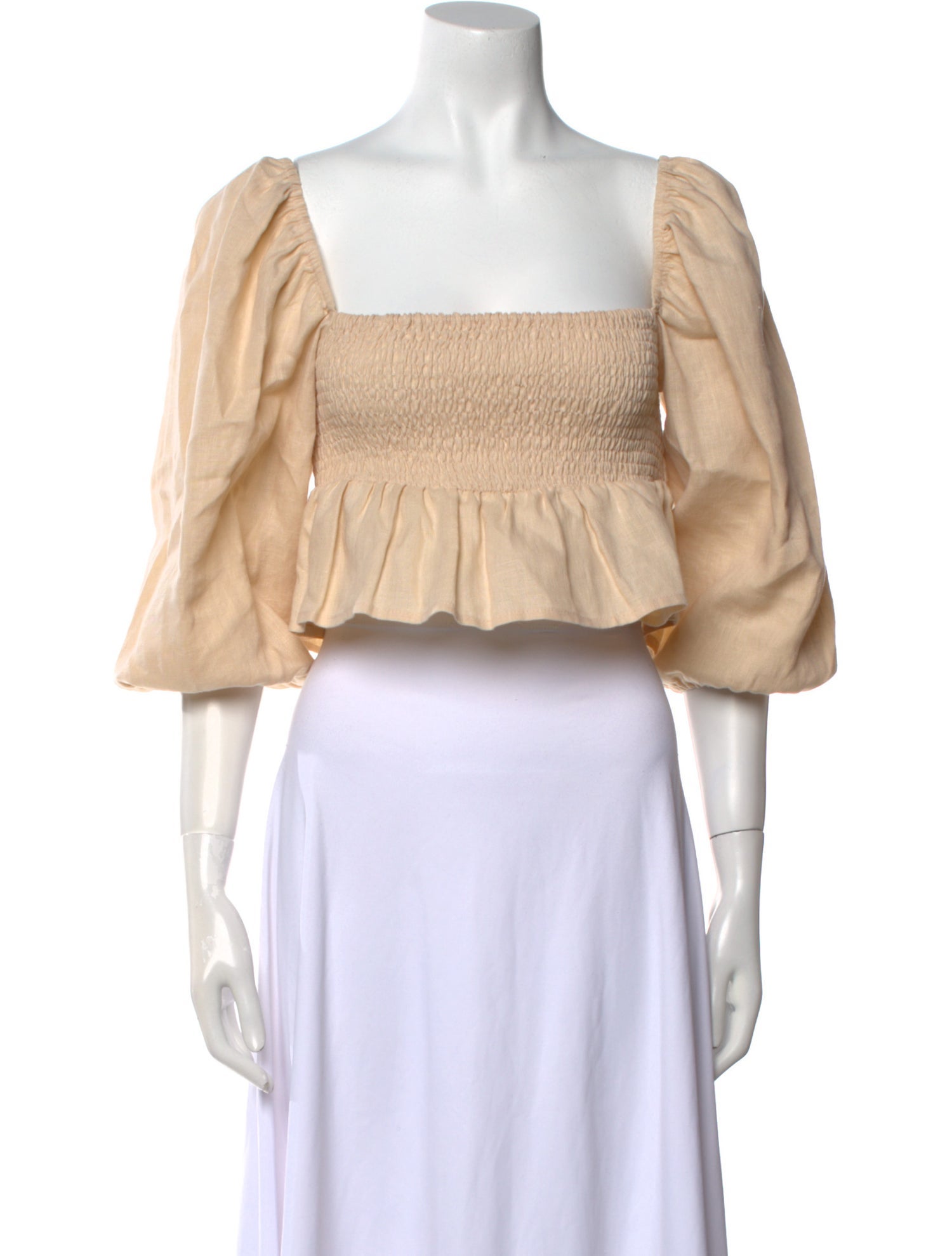 Faithfull The Brand Linen Square Neckline Crop Top