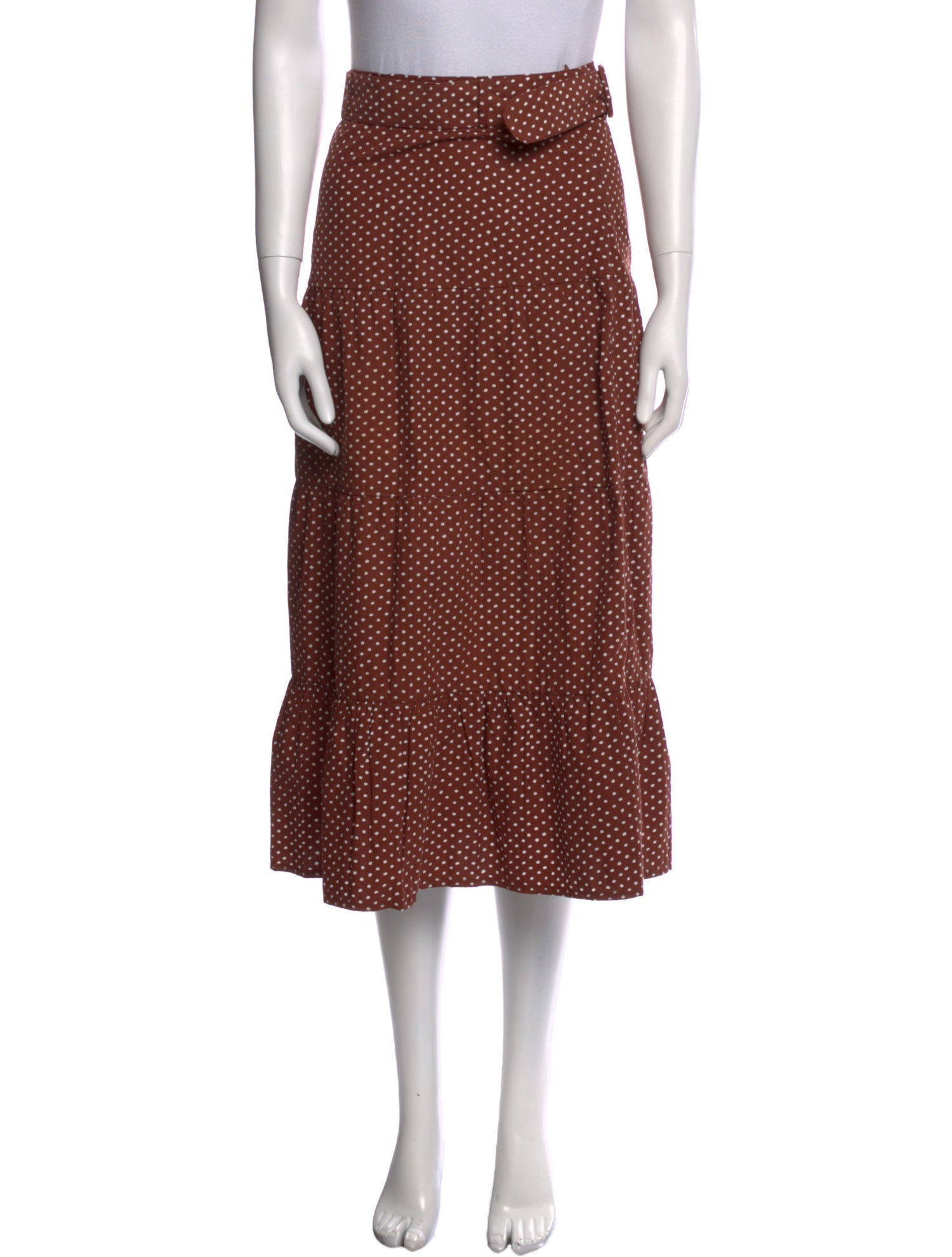 Faithfull The Brand Polka Dot Print Midi Length Skirt