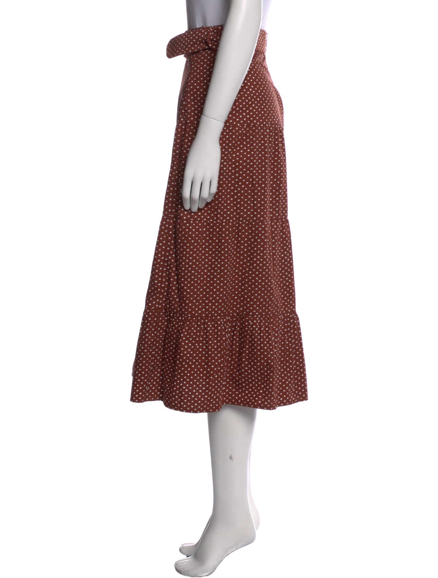 Faithfull The Brand Polka Dot Print Midi Length Skirt