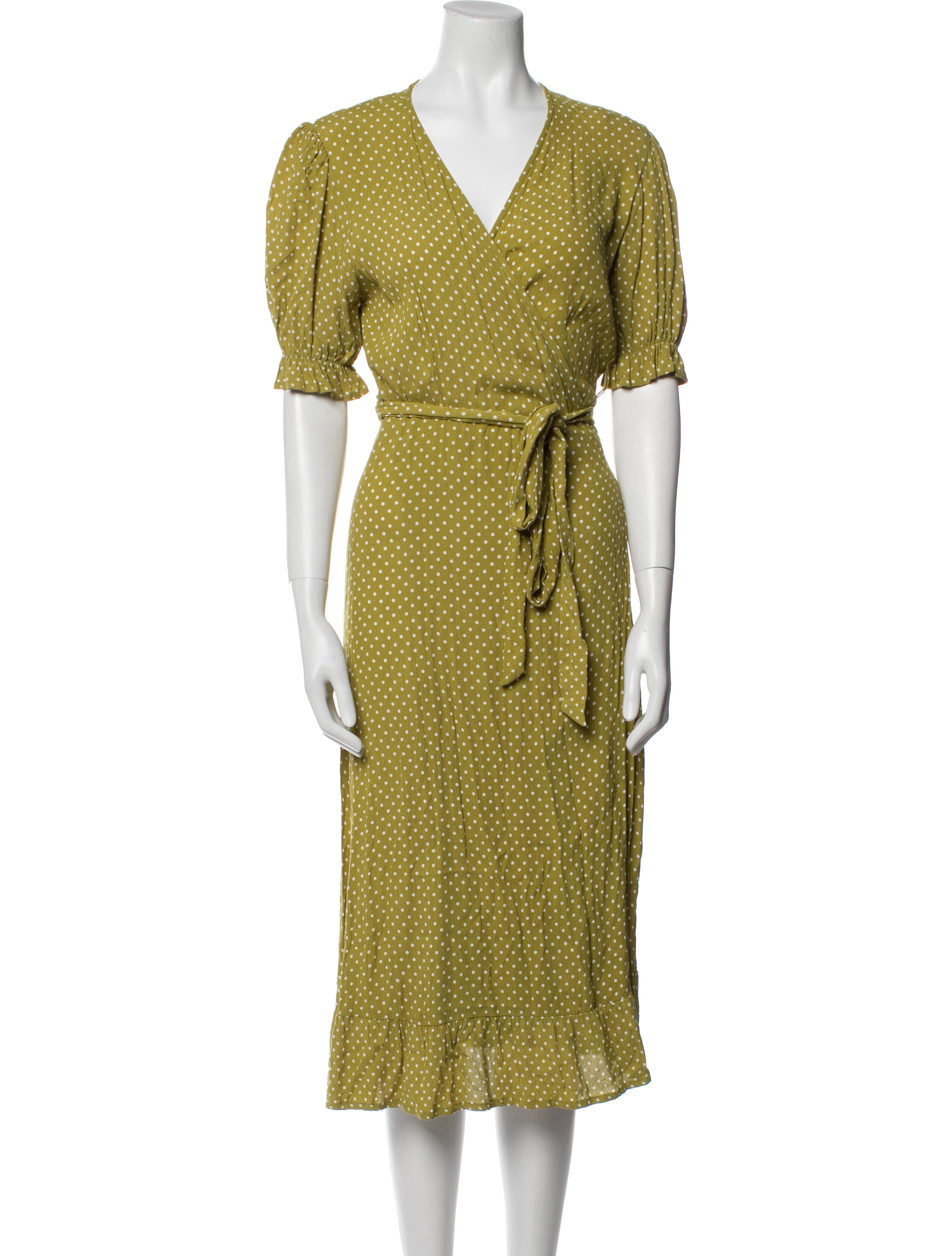 Faithfull The Brand Polka Dot Print Midi Length Dress