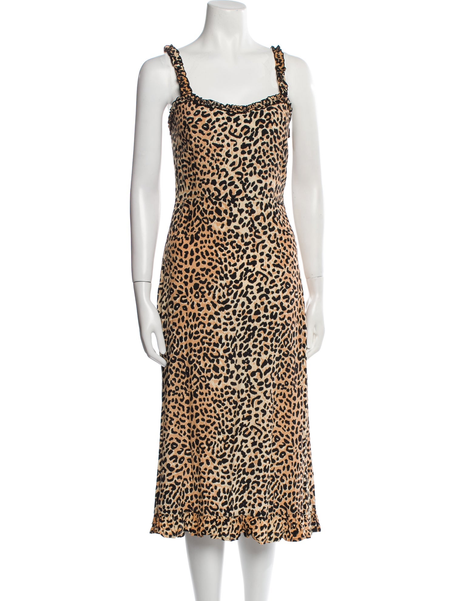 Faithfull The Brand Animal Print Midi Length Dress w/ Tags
