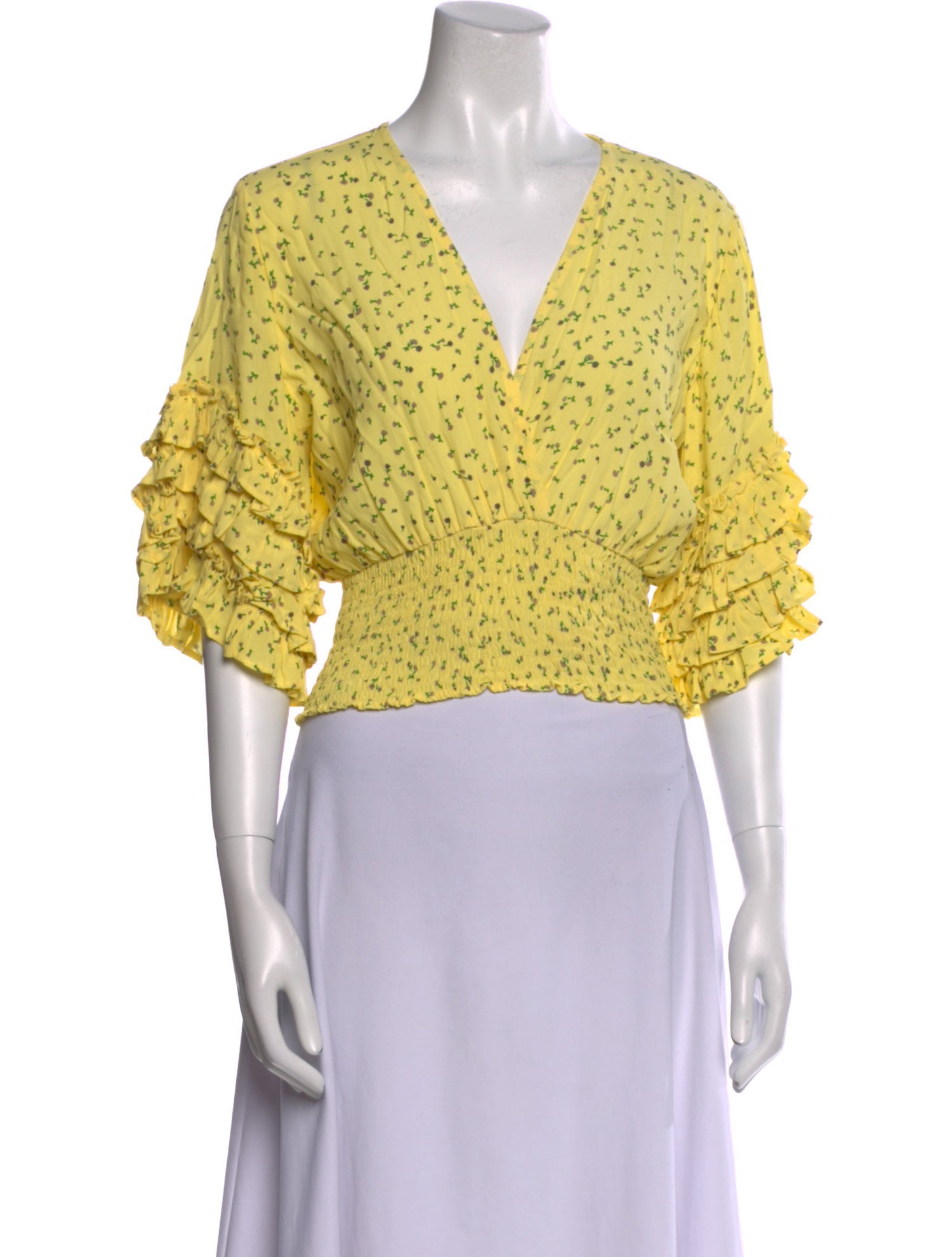 Faithfull The Brand Printed V-Neck Crop Top