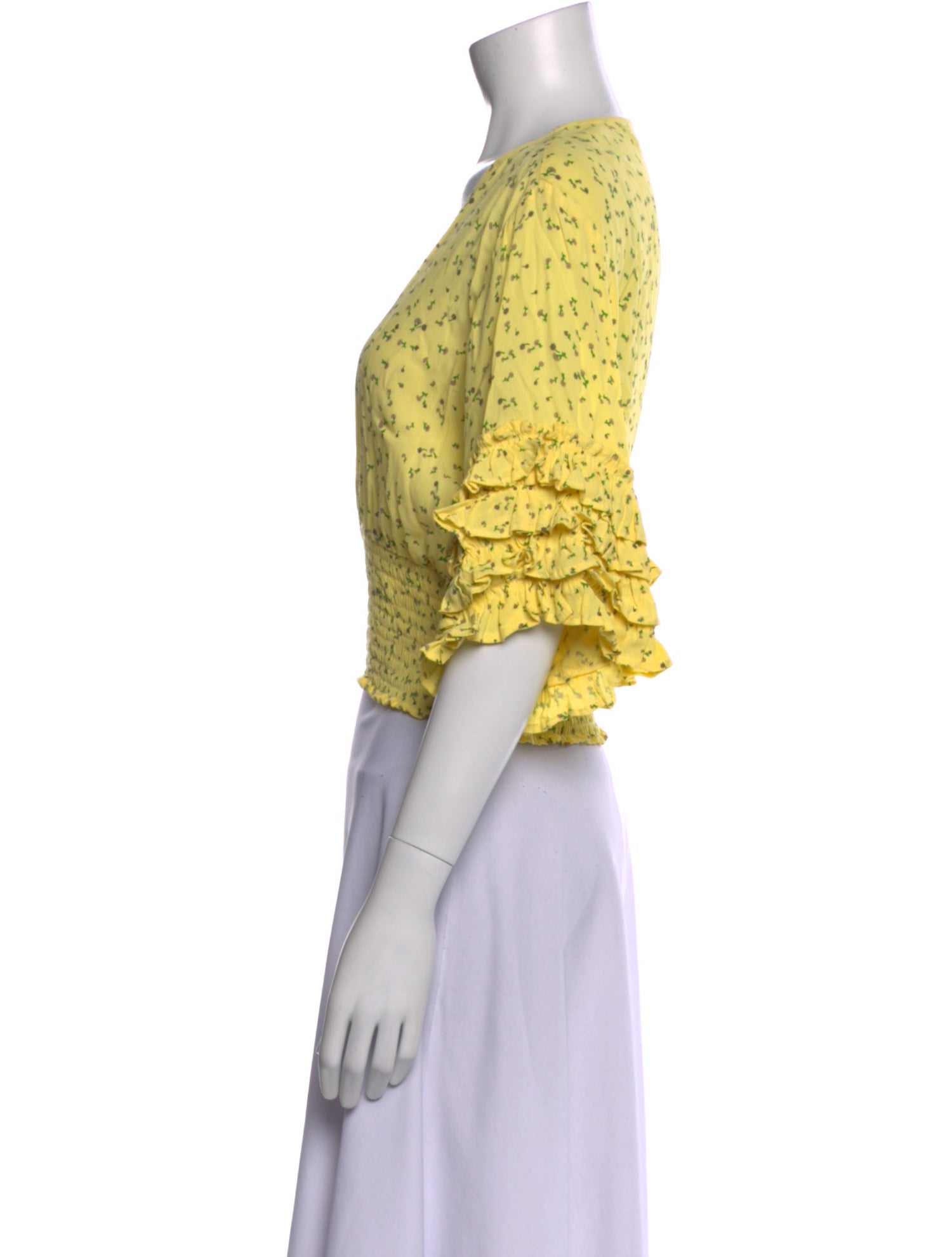 Faithfull The Brand Printed V-Neck Crop Top