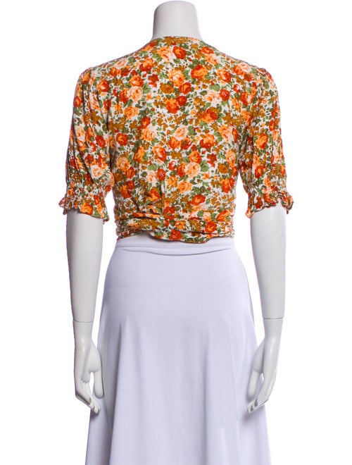 Faithfull The Brand Floral Print V-Neck Crop Top
