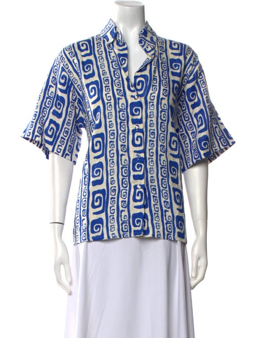 Faithfull The Brand Linen Printed Button-Up Top