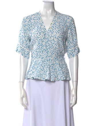 Faithfull The Brand Floral Print V-Neck Blouse