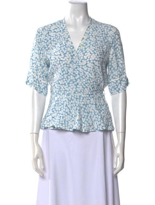 Faithfull The Brand Floral Print V-Neck Blouse