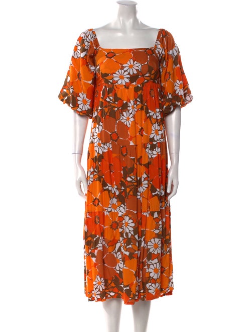 Faithfull The Brand Floral Print Midi Length Dress