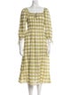 Faithfull The Brand Plaid Print Midi Length Dress