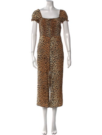 Faithfull The Brand Floral Print Square Neckline Jumpsuit