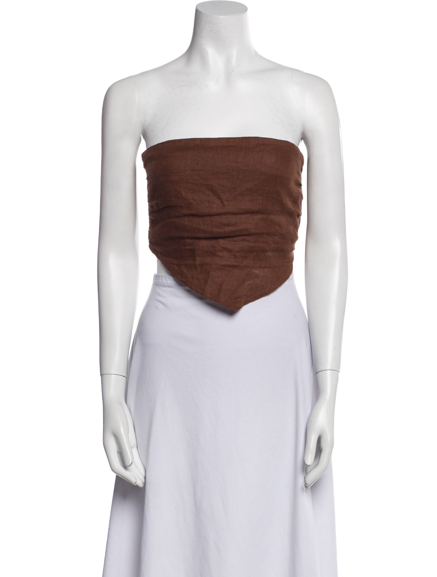 Faithfull The Brand Linen Strapless Crop Top