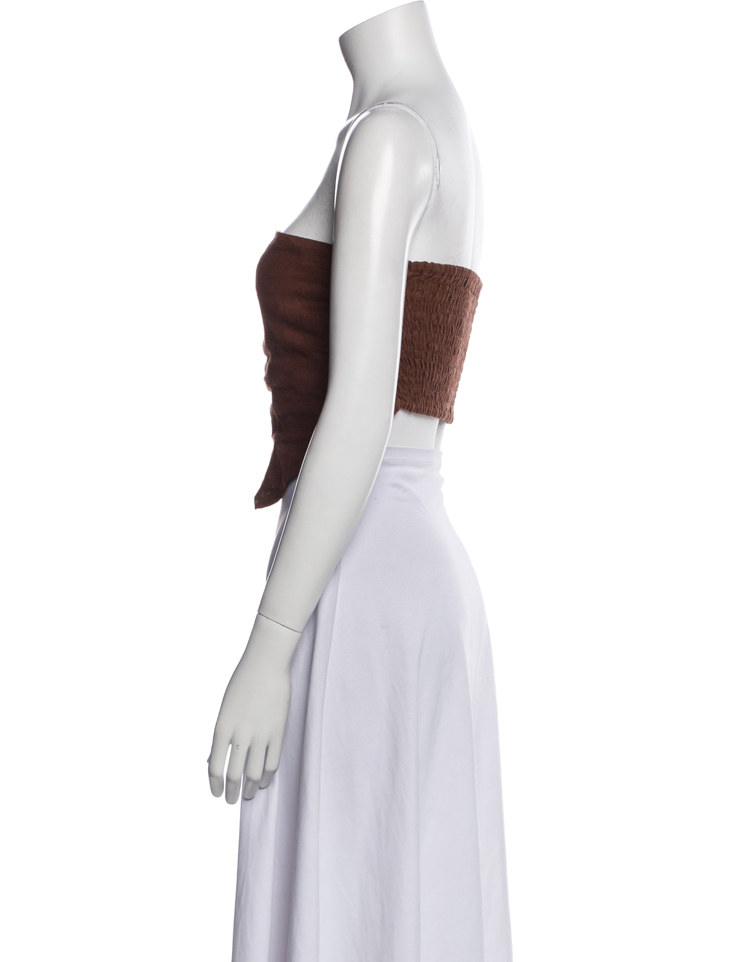 Faithfull The Brand Linen Strapless Crop Top