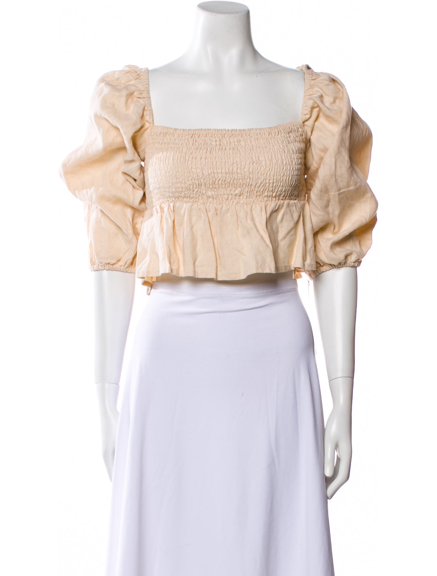 Faithfull The Brand Linen Square Neckline Crop Top