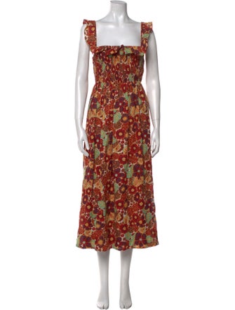 Faithfull The Brand Linen Midi Length Dress