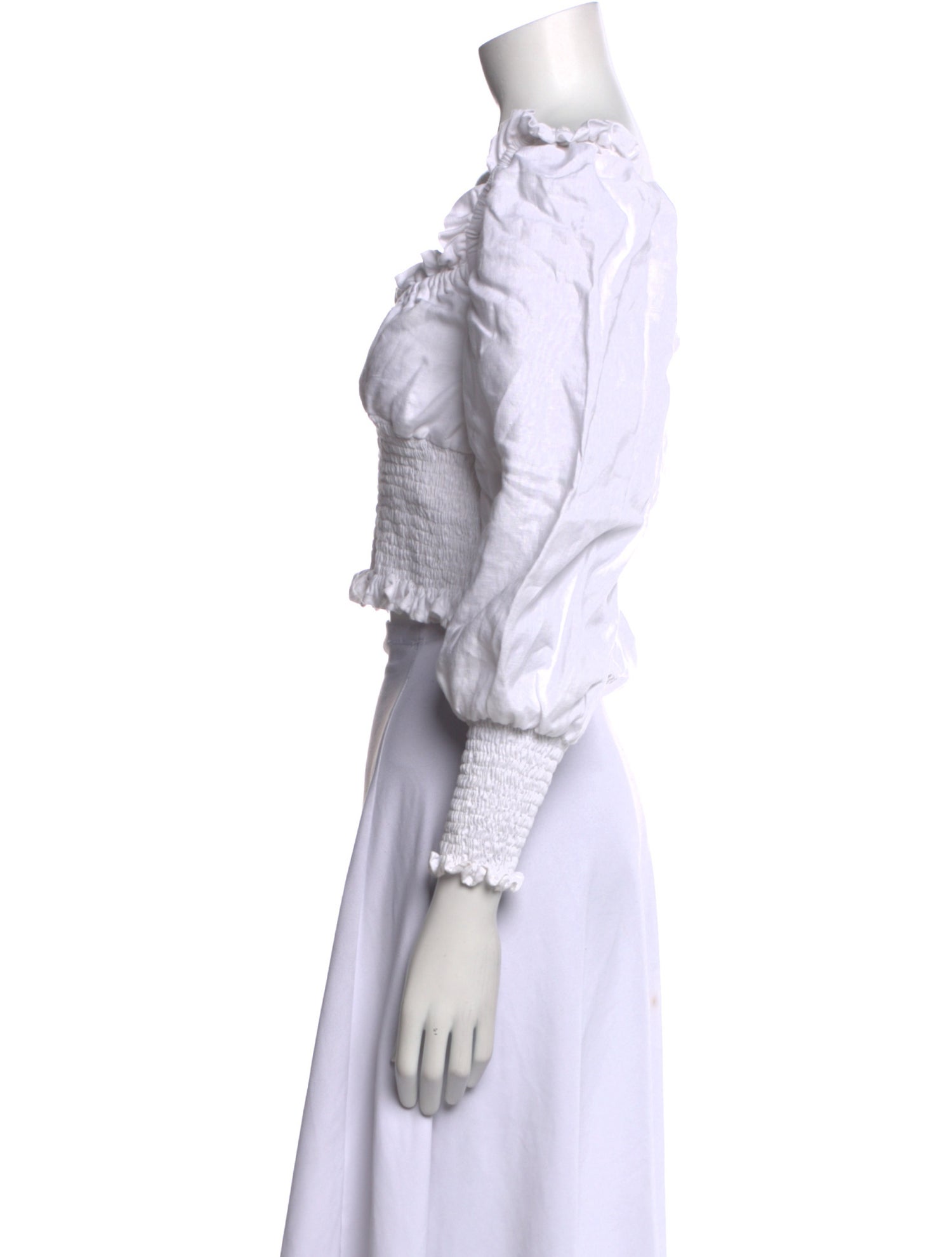 Faithfull The Brand Linen Square Neckline Crop Top