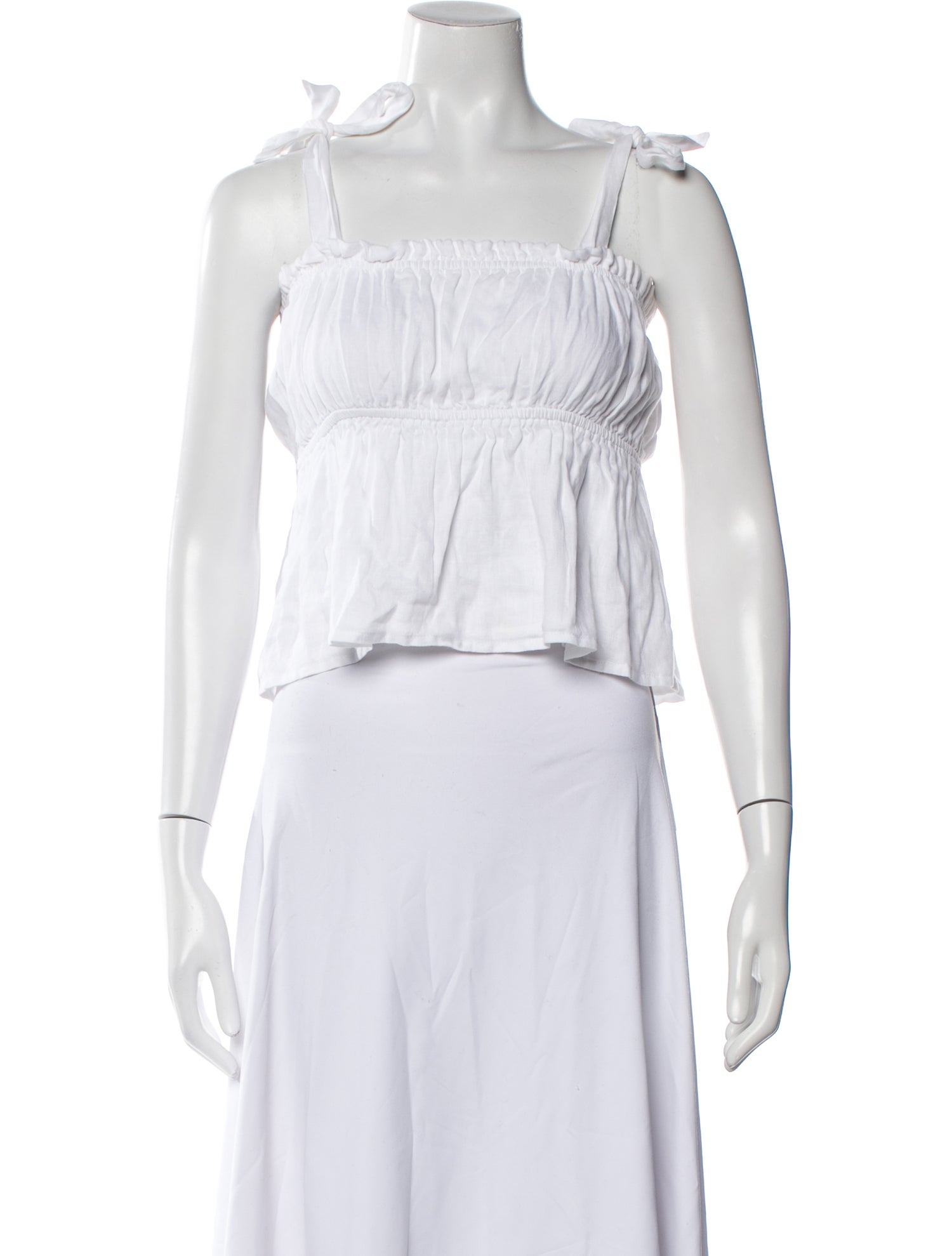 Faithfull The Brand Linen Square Neckline Crop Top