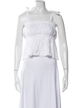 Faithfull The Brand Linen Square Neckline Crop Top