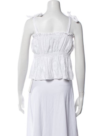 Faithfull The Brand Linen Square Neckline Crop Top